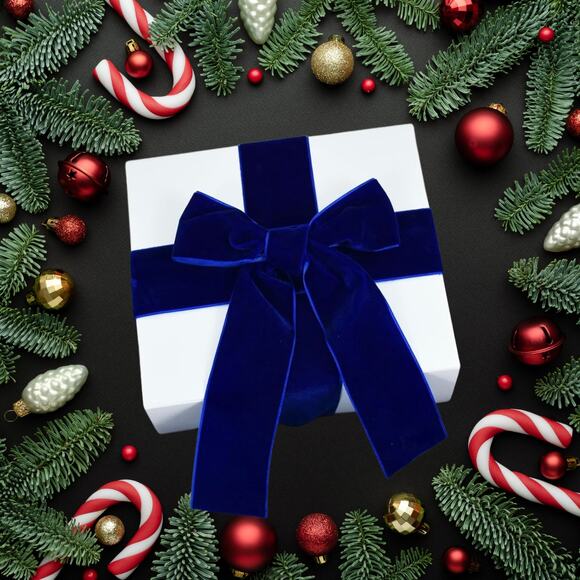 Lot of 3 Royal Blue Velvet Ribbon 2" Wide x 25 Yards Each Spool -Holiday Decor - Picture 2 of 8